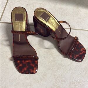 Dolce Vita Women's Tortoise Shell Heeled Sandals